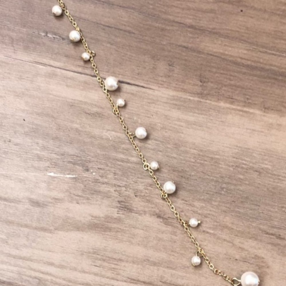 Rebecca Minkoff Floating Simulated Pearl Lariat Necklace, - Picture 3 of 6